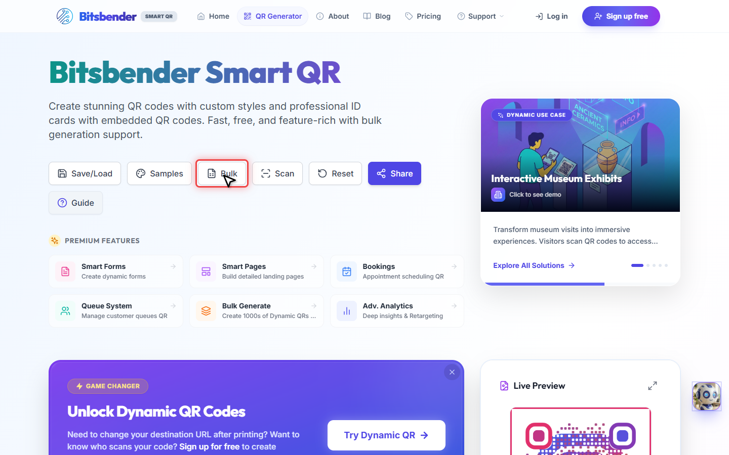 Free QR Code Generator with Logo & Tracking | Bitsbender™