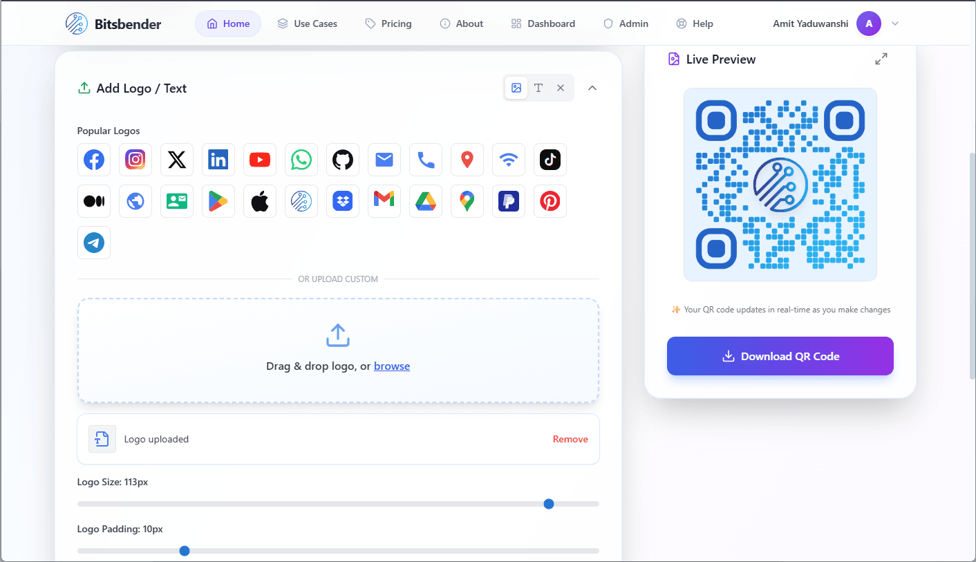 Free QR Code Generator with Logo & Tracking | Bitsbender™
