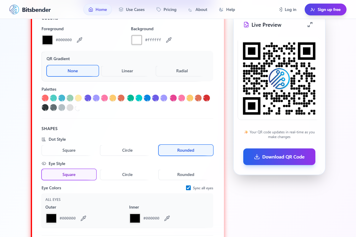 Free QR Code Generator with Logo & Tracking | Bitsbender™